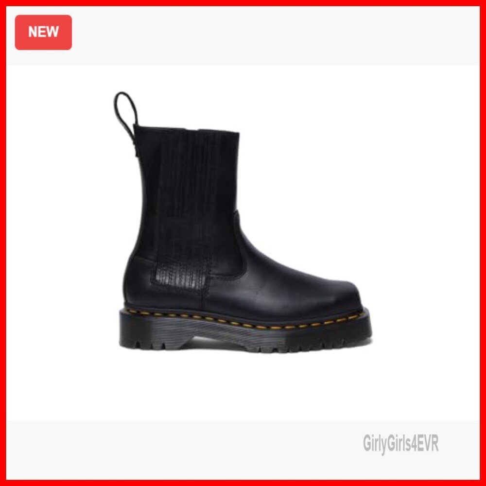 Leather Pull-On Ankle Boots with Platform Sole, Elastic Panels - Picture 4 of 5